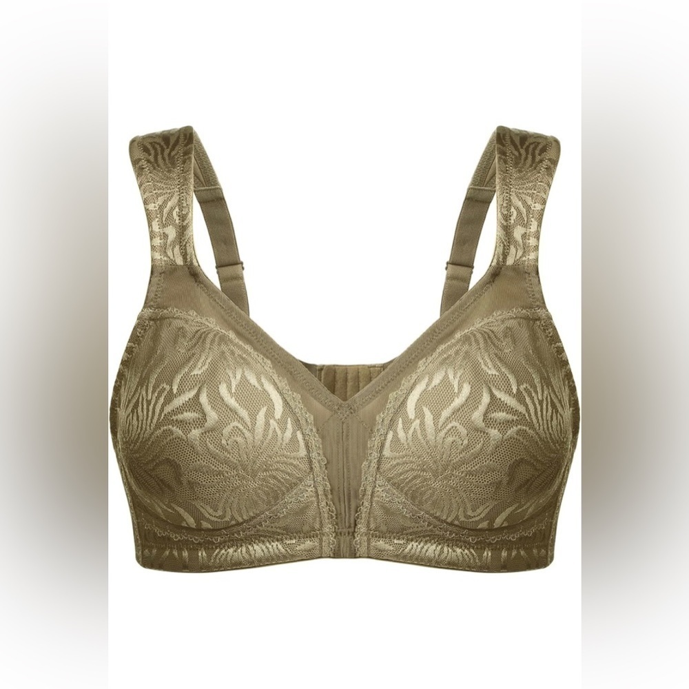 NWT 48DDD Deyllo Women's Minimizer Bra Full Coverage Wirefree Non Padded Olive